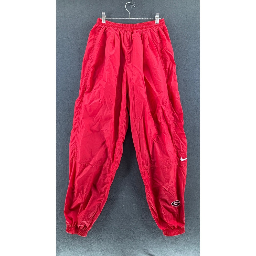 Vtg Nike Team Red Track Pants Men XL Baggy Nylon Windbreaker Mesh Lined Y2K 90s